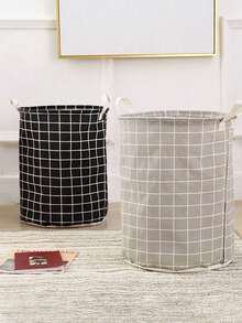 1 coș de rufe rotund pliabil - durabil și de mare capacitate, coș portabil pentru haine murdare cu mâner ușor de transportat - potrivit pentru casă, cămin, depozitare în călătorii, coș de rufe