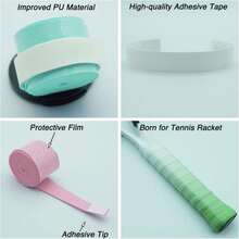 Tennis Racket Grip Tape, Non-Slip, Easy To Use, Improved Handling And Durability, Suitable For Beginners And Professional Players - Multicolor - View 3