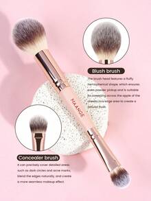 MAANGE 1pc/2pcs/3pcs Professional Dual-Head Facial Makeup Brush,Soft To Touch,Multifunctional Makeup Tool,With Paper Box,Contain Powder Brush,Blush Brush,Concealer Brush,Smudge Brush,Foundation Brush,Contour Brush,Blending Brush,Gentle On Skin,Suitable For All Skin Types,For Perfect For Daily Use And Travel,Gift For Women & Girl,Foundation Brush,Concealer Brush,Blush Brush,Contour Brush,Blush Brush,Bronzer Brush,Powder Brush,Foundation Brush,Blush Brush - Dusty Pink - View 10