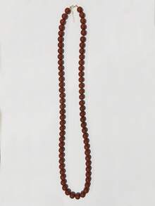 1 pieza Collar largo de cuentas geométricas de plástico de estilo bohemio, hecho a mano para mujeres, se puede usar en doble capa, adecuado para verano, playa, vacaciones y uso diario