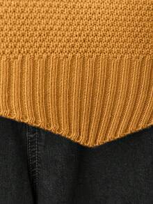 Große Größen Lässig einfarbiger Rundhals Strickpullover Weste