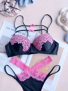Bra And Panty Set, Breast-Enhancing Bra, Collection Bra, Top And Bottom Set, High-Rise, Underarm Fat Reduction, Shapewear, Shapewear, Glamor - Purple - View 4