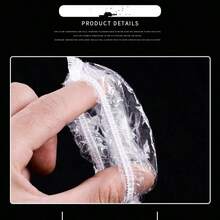 100pcs Suitcase Wheel Covers - Dust-Proof Travel Case Protector, Disposable Travel Accessories Ear Muffs Ear Covers Waterproof Disposable Plastic Waterproof Ear Cover Bath Shower Salon Caps Ear Protector Cover One-Off Earmuffs Hair Dyeing Tools(There May Be 1-3 Errors In The Quantity) Among 100 Packages, There Are Probably 95 To 100. - Multicolor - View 5