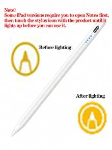 Universal Capacitive Touch Pen, Suitable For Tablets And Smartphones With IOS And Android Systems, Dual Spare Nibs. Can Be Used For Writing, Touch Control, Drawing, Note-Taking. With Status Indicator Light, Magnetic Attachment, Replaceable Nibs, Ultra-Long Standby - White - View 5