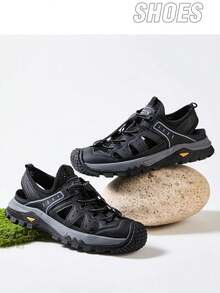 CAMEL CROWN Men's Breathable Comfortable Closed-Toe Beach Hiking Shoes, Outdoor Trekking Casual Sandals - Luminous Black - View 4