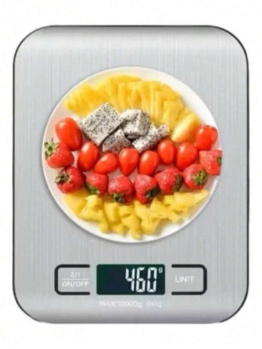 10kg Digital Kitchen Scale With High Precision Stainless Steel - Silver - View 1