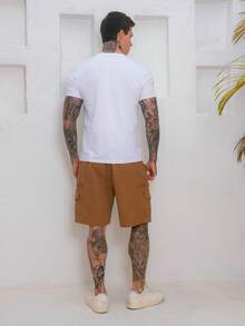 Men's Bermuda Shorts Summer Regular Fit Pocket Drawstring Beach Going Out Night Out Weekend Casual Holiday Sports Cycling Daily Baby Moon Garden Photoshoot Birthday Formal & Evening - 駝色 - 查看 3