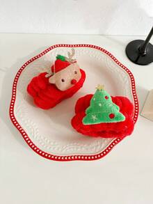 3 piezas de diadema y muñequera para lavabo de Navidad. Diseños de árbol de Navidad, reno de Navidad, Papá Noel y muñeco de nieve. Diadema y muñequera para limpieza del lavabo. Conjunto de diadema y muñequera para el cuidado de la piel, adecuado para el lavado de la cara, maquillaje y spa. Diseño de Papá Noel, accesorio de pelo de Navidad como regalo para mujeres.
