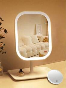 LED Makeup Mirror, 18cm Illuminated Makeup Mirror With 3 Light Modes, Touch Control, Portable Stand And Foldable Small Mirror, Glowing Travel Makeup Mirror, Glowing Makeup Mirror, Rechargeable Portable LED Makeup Mirror - Multicolor - View 16