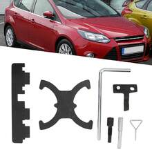Juego de 7 piezas de herramientas para el ajuste del árbol de levas del motor, recambio para motores F*ord 1.6 EcoBoost Duratech 1.5L y 1.6L. Incluye herramienta de bloqueo de la rueda dentada del árbol de levas, pasador de bloqueo de la polea tensora, pasador de sincronización del volante, herramienta de alineación de la polea del cigüeñal, pasador de bloqueo del cigüeñal, pasador de sincronización del árbol de levas y del cigüeñal, y palanca de ajuste del árbol de levas.  Traducción realizada con la versión gratuita del traductor DeepL.com - Negro - Ver 6