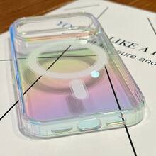 Shockproof Magnetic Colorful Gradient Transparent Phone Case For Aurora, Compatible With IPhone 17 Air 16 15 14 Plus 13 12 11 Pro Max, Transparent Protective Cover Spring Gift,International Version, Not The Domestic Version - Color - View 2