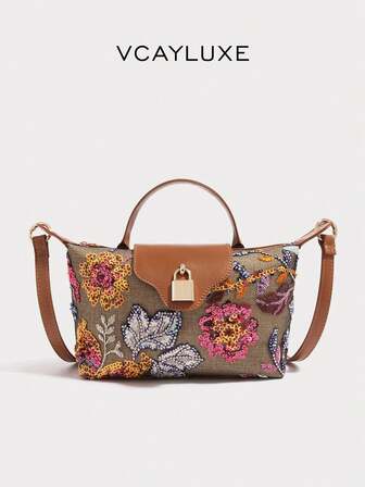 Vintage Embroidered Handbag, Unique Personalized Fashionable Niche Design, Lightweight Dumpling Shaped Luxury Ladies Handbag, Shoulder Bag, Crossbody Bag, Travel Bag, Ideal Gift For Women, Mothers, Teachers, Friends, Bridesmaids