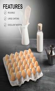 MT Products Pulp Fiber Egg Flat Cartons Holds 30 Eggs - Egg Crate For Chicken Farm - Made In The USA - MàuA - Xem 5