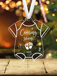 Upcoming 2026 Transparent Acrylic Decoration, Pregnancy Announcement, Gift For New Parents, Christmas Tree Hanging Decor, Gift For Expectant Parents, Baby Shower Gift, Home Decor Party Holiday Decoration - Clear - View 2