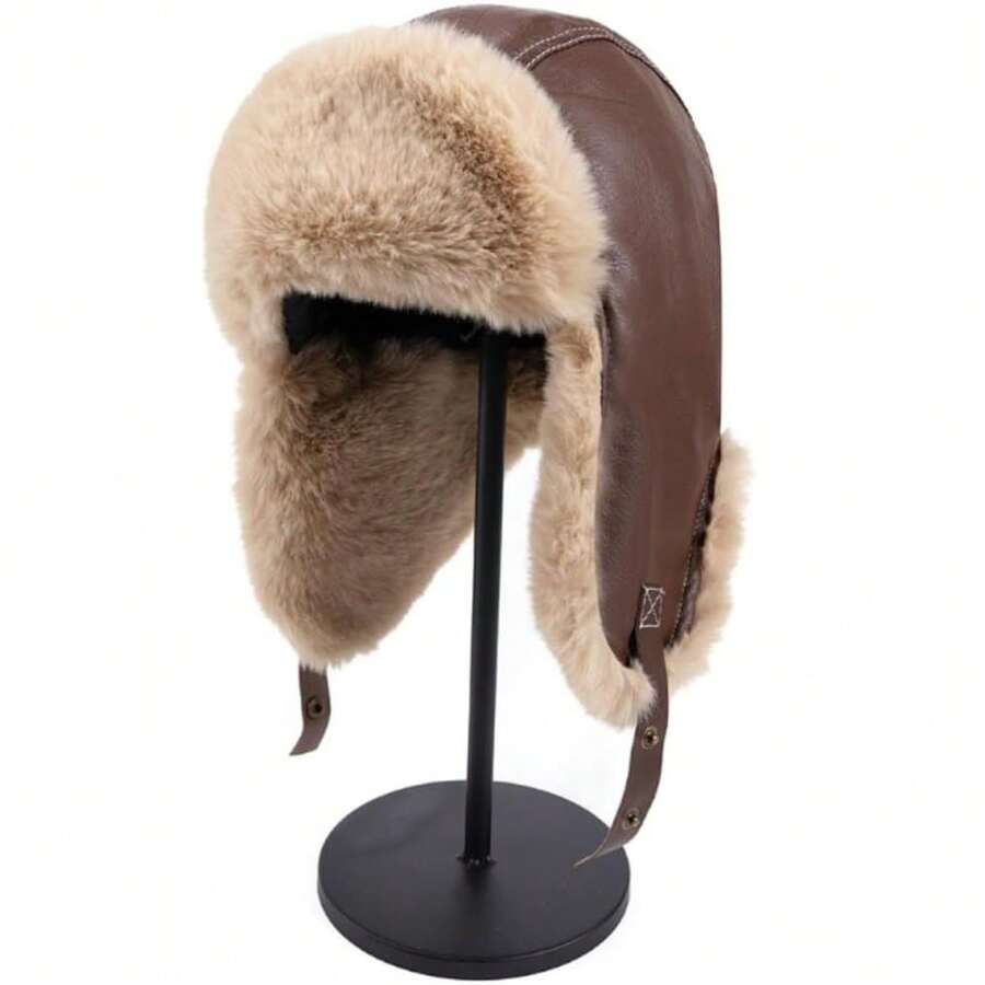 Winter Cycling Ushanka Hat, Warm Ear Protection Hat, Outdoor Thermal Lined Thick Casual Earmuff Hat