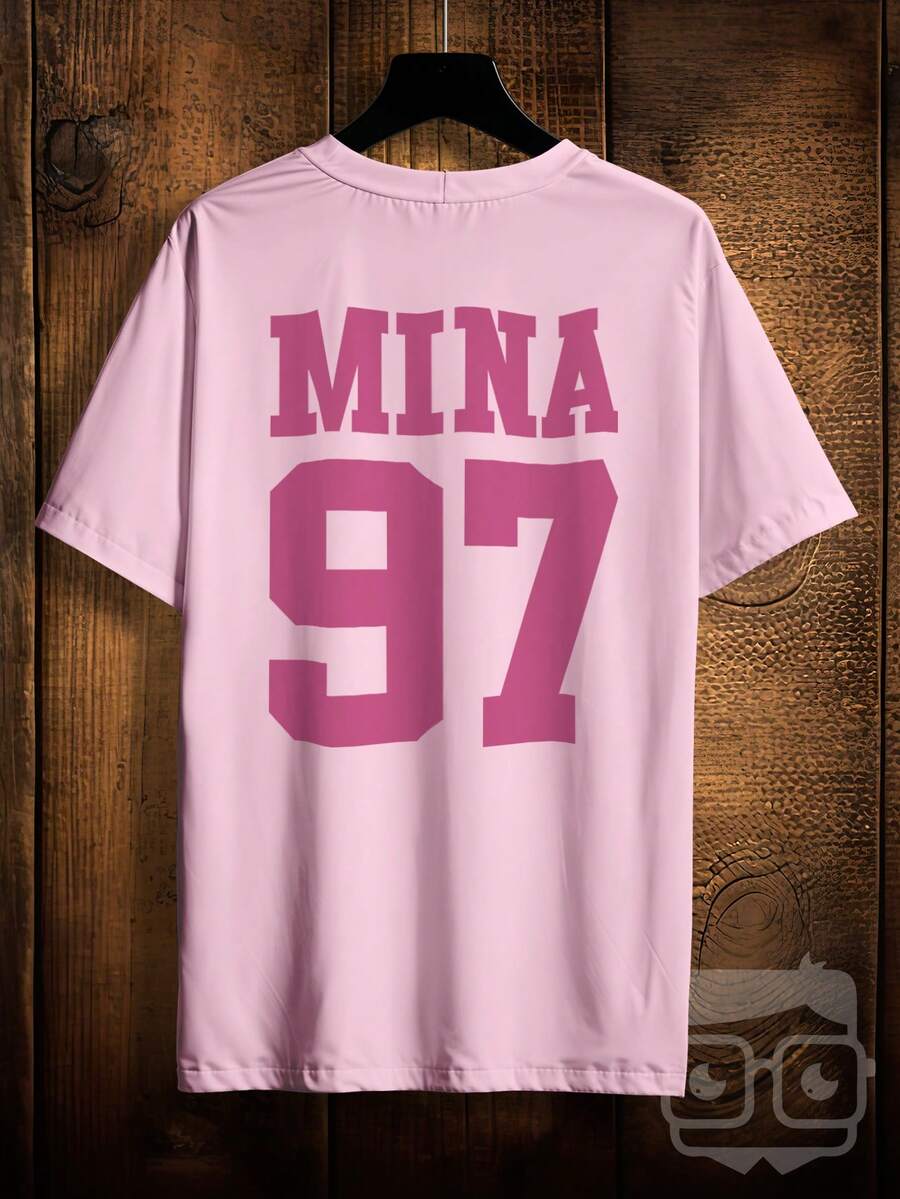 Twice Kpop Mina 97 Korean T-Shirt Ref 2357 VEST NERD - 淺粉色 - 查看 1