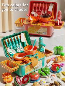 Bộ đồ chơi nhà bếp di động cho trẻ em có hộp đựng, bộ đồ chơi nấu ăn giả vờ có bồn rửa, nồi và chảo, món quà tuyệt vời cho bé trai và bé gái, Giáng sinh và năm mới - Nhiều màu - Xem 1