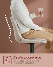 Juego de 2 Taburetes de Bar, Sillas Altas Giratorias Regulables en Altura, Sillas de Cocina con Respaldo y Reposapiés, Comedor, Mostrador, Acero, Blanco Crema - Blanco - Ver 2