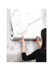 Papel de parede autoadesivo em vinil com estampa de mármore (1 rolo). Ideal para mesas, bancadas de cozinha, armários, guarda-roupas, mesas de jantar e outras decorações de casa. Perfeito para decorar quartos e salas de estar. Fácil de aplicar e remover, ideal para decoração de paredes.