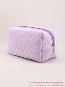 1 pieza Estuche de lápices a cuadros personalizado por transferencia térmica, estuche de lápices personalizado con texto personalizado - gran capacidad, bolsa de almacenamiento - perfecto para guardar útiles escolares, necesidades de oficina, multifuncional