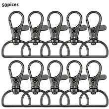 10/20/30/50 件旋转弹簧钩、钥匙链夹、挂绳 D 形环夹、钥匙链和挂绳制作五金件、DIY 工艺品