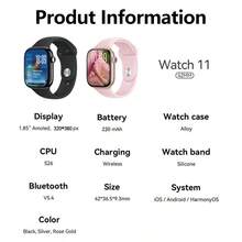 PANDA Đồng hồ thông minh AI IP68 Chống nước Màn hình cảm ứng AMOLED Trả lời/Thực hiện cuộc gọi NFC Tương thích với Android IOS Pin tích hợp 230mAh Nhiều chế độ thể thao Đồng hồ thông minh dành cho nam nữ (Watch 11 MINI) - màu đen - Xem 4