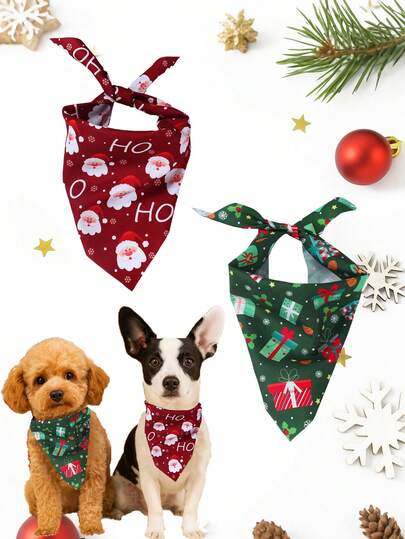 2pcs Pet Christmas Saliva Towel With Santa Claus Nutcracker Design, Adjustable Pet Drool Towel, Pet Scarf, Dog Bandanas, Merry Christmas Decor, Party Decor, Room Decor,Christmas Gifts, Christmas Decorations For Home, Party Favors, Dog Supplies, Pet Supplies, Cat Accessories, Dog Stuff , 2026 New Year Decor