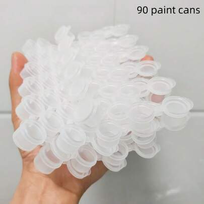 1200-30 Bote de pintura vacío, 200-5 tiras de mini contenedor de pintura acrílica, tiras de almacenamiento con tapas para aulas, suministros de arte y manualidades escolares, contenedores de PE para artes y manualidades, suministros de pintura escolar, festivales de arte de escuelas (3 ml/ 0.1 Oz)