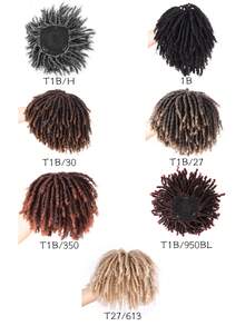 Men's Short Synthetic Fiber Braided Wig, Afro Bobcut, Black-Brown Crochet Braided Wig, Multi-Layer Breathable Faux Dreadlock Wig, For Everyday Wear - Multicolor - View 3