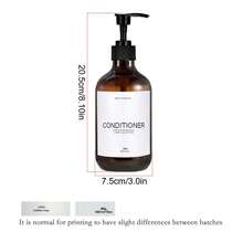 1 Stück 500ml nachfüllbare bernsteinfarbene Shampoo-Duschgel-Flasche mit Pumpe, Geschirrspülmittel, Conditioner, Körperwaschspender für Hotelbadezimmer Zubehör, inklusive wasserfestem Etikett, Einweihungsgeschenk