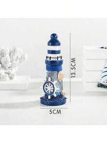 1/5PC13cm Marine Wooden Mini Lighthouse Mediterranean Wind Home Accessories Craft Gifts Marine Lighthouse Ornaments 5-Piece Lighthouse