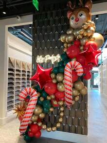 10/19/15 bóng bay trang trí tiệc Giáng sinh, tuần lộc cỡ lớn, bóng bay lá kẹo que, bóng bay ngôi sao đỏ 18", bóng bay trong suốt tự phồng 24" (thích hợp làm quà tặng và trang trí bất ngờ), bóng bay cao su đỏ và vàng 10", bóng bay cao su đỏ và vàng 5", thích hợp cho năm mới, đêm giao thừa, trang trí phòng năm 2026, sắp xếp trong nhà - Nhiều màu - Xem 4