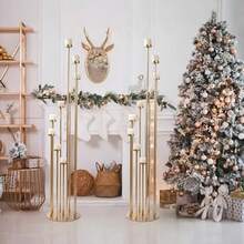 Vincidern Juego de 4 Candelabros Negros de 5 Brazos, Candelabro de Metal de 28.54 Pulgadas - Candelabro negro - Ver 6