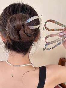 Bộ 4/2/3/1 kẹp tóc nữ thời trang thường ngày đa năng hình chữ U, thích hợp sử dụng hàng ngày (chữ cái ngẫu nhiên trên kẹp tóc), lược, phụ kiện tóc, mùa hè, kỳ nghỉ, du lịch, phụ kiện đội đầu. - Nhiều màu - Xem 2