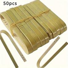 50pcs Wooden Tongs, Disposable Cooking Utensils, Mini Natural Bamboo Tongs For Cooking, Baking, Grilling, Suitable For Bubble Tea, Coffee Shops, BBQ, Food Clips, Kitchen Tools - Green - View 8