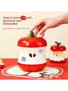 1 pieza Hucha con forma de manzana linda, contenedor para guardar monedas y billetes, adecuado para ahorrar cambio suelto
