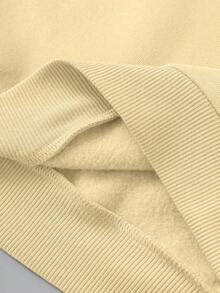 少女复古爱心印花卫衣搭配豹纹长裤休闲装 - 杏色 - 查看 4