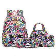 Sanrio Sanrio Hello Kitty&Kuromi 4-Piece Set: Backpack, Pencil Case, Shoulder Bag, Wallet - Durable Material, Adjustable Shoulder Straps, Zipper Closure - Perfect For School, Travel And Gift Giving Travel Bag Handbag Luggage Bag For Travel For Business For Vacation Holiday Large Capacity Portable Multifunction Travel Duffel Bag Unisex Weekender Bags