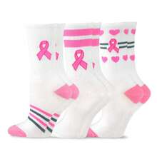 Breast Cancer Awareness Socks Women - Pink Ribbon Crew Socks 5 Pair Pack - Cotton- Comfortable Everyday Wear - Support A Cause - 如圖700 - 查看 6