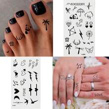 200 Tatuajes Temporales Pequeños Dibujos Animados Tatuaje Falso Pegatinas Resistente Al Agua constelaciones de estrellas lunares, brújula de música, líneas de anclaje, flores para niños, adultos - 1 - Ver 7