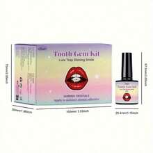 Tooth Gem Set, Teeth Jewelry Set With Glue And Light, Various Shapes Of Gems To Choose From, Professional DIY Teeth Gem Set, Fashion Crystals For Teeth Sweet Smile Gems, Suitable For Parties, EDM Festivals And Christmas. New Year Gift, Highlight Shiny Teeth - One Set - 查看 5