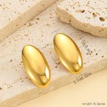 Pendientes personalizados creativos, serie de estilos de corazón, tornillo y cuadrado geométrico chapados en oro de acero inoxidable