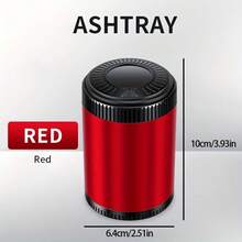 1 pieza Cenicero de coche con brillo metálico que brilla en la oscuridad con tapa, cenicero multifuncional anticenicero de acero inoxidable de alta gama para el coche