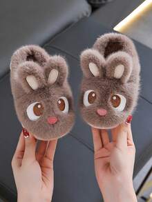 1 双儿童可爱兔子图案一脚蹬家居拖鞋