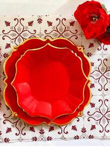 10 Stücke/30 Stücke/50 Stücke 23 cm Weihnachts-Mittagsteller - Pappteller für Geburtstage, Babypartys, Weihnachten, Hochzeiten und Bridal-Shower