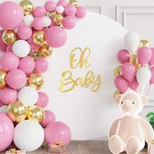 DWokceer Oh Baby Sign For Backdrop Gold 15.7 Inch Baby Sign Backdrop For Baby Shower Party Banner Gender Reveal Boy Girl Decorations Baby's 1st Birthday Party Photography Background Decor10 - 金色 - 查看 5