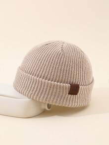 1pc Men's Solid Color Versatile Stitched NY Logo Beanie Hat, Suitable For Autumn/Winter Warmth And Daily Wear - NY Snowflake Logo - View 19