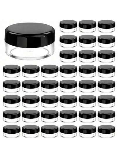 25 peças mini potes de creme transparente 3g 5g potes de plástico vazios para maquiagem cosmética potes transparentes para amostra sombra creme bálsamo labial recipiente, itens essenciais para viagem amostra cosméticos potes vazios mini garrafas Ação de Graças, Halloween e Natal são aplicáveis