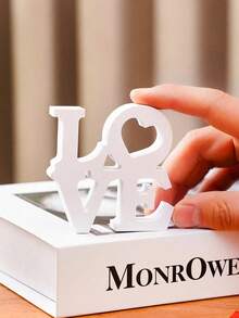 1 Stück 2,95 x 2,95 Zoll weißes Doppelschicht LOVE Buchstabenbrett Deko, Innenraum Tisch Warm Deko Buchstaben Schild, Valentinstag Hochzeitstag Liebes Ornament Geschenke Geburtstag Abschluss