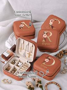 1 Stück Individuell A-Z Blumen Buchstaben Muster Schmuckkasten Ring Aufbewahrungsbox Halskette Aufbewahrungsbox Geschenke für Mädchen Brautjungferngeschenke Muttertagsgeschenk Ideales Geschenk Weißer Schmuckkasten Rosa Schmuckkasten für Ringe, Anhänger, Ohrringe, Halsketten usw. - Geschenkboxen für Mädchen und Frauen, Sonne Reise Coole Rückkehr zur Schule
